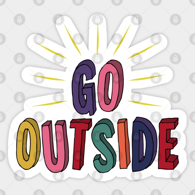 Go Outside Block Letters Sticker by Milasneeze